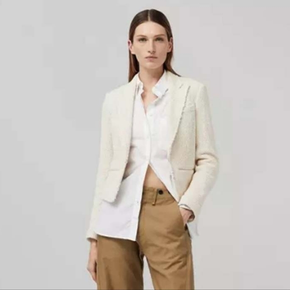 rag & bone Jackets & Blazers - Rag & Bone Ellie Cotton Tweed Blazer Ecru Women's Size 10 NWT